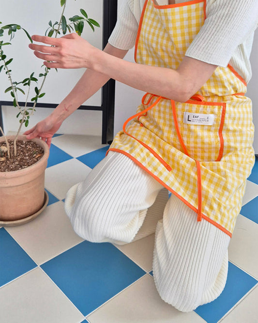 LEAF_J All Patterns デイリー スタンダードエプロン(ストライプ/チェック/ドット)