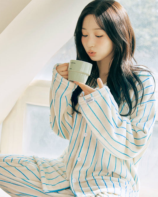 DOSSY Fluffy Creamy ロングスリーブ パジャマセット 3color(ユニセックス)