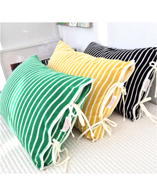 LEAF_J Terry Cotton ストライプ 筒型枕カバー(ファスナーレス・吸水速乾)