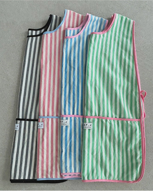 LEAF_J【防水×リバーシブル】ストライプ ベストエプロン 4color
