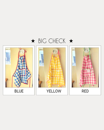 LEAF_J All Patterns デイリー スタンダードエプロン（ストライプ／チェック／ドット）