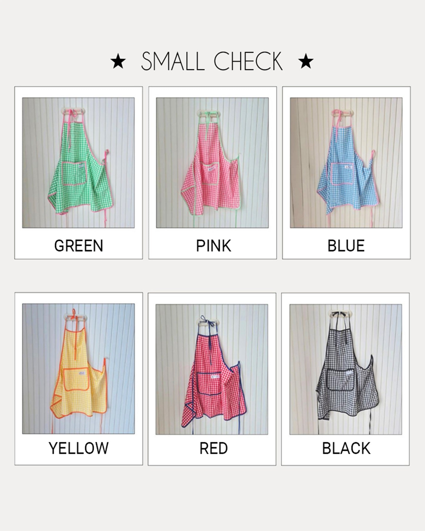 LEAF_J All Patterns デイリー スタンダードエプロン（ストライプ／チェック／ドット）