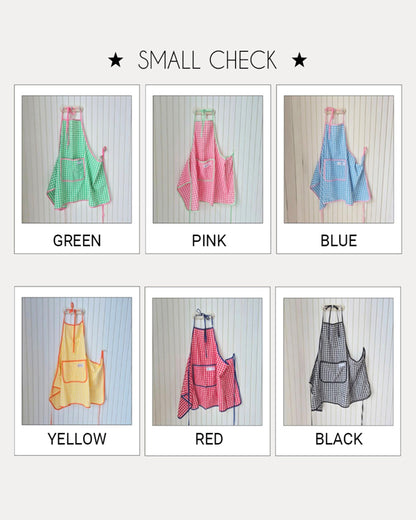 LEAF_J All Patterns デイリー スタンダードエプロン（ストライプ／チェック／ドット）