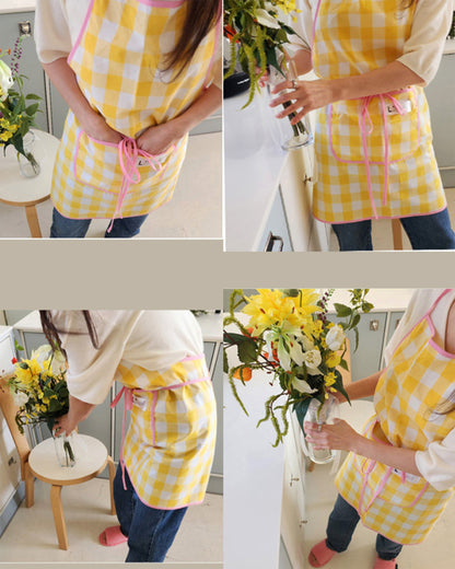 LEAF_J All Patterns デイリー スタンダードエプロン（ストライプ／チェック／ドット）