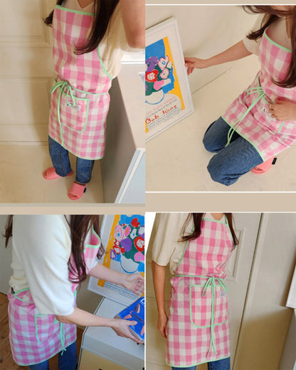 LEAF_J All Patterns デイリー スタンダードエプロン（ストライプ／チェック／ドット）