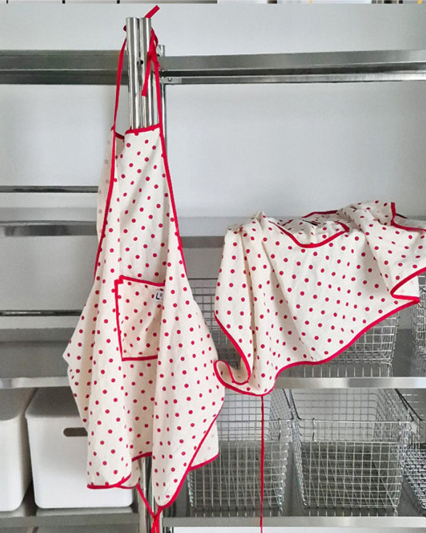 LEAF_J All Patterns デイリー スタンダードエプロン（ストライプ／チェック／ドット）