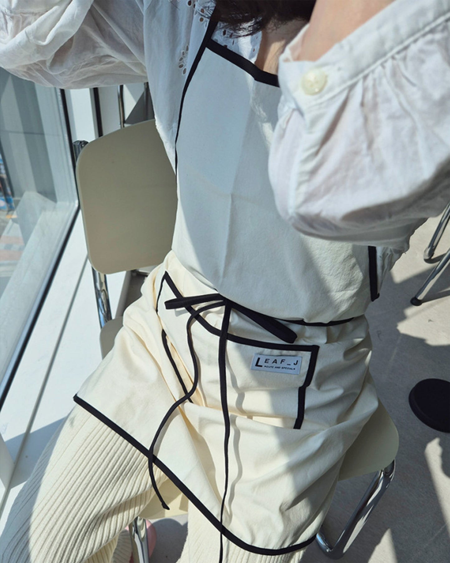 LEAF_J All Patterns デイリー スタンダードエプロン（ストライプ／チェック／ドット）