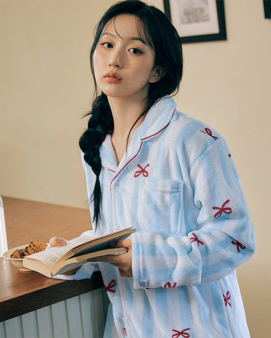 DOSSY Fluffy Bownie ロングスリーブ パジャマセット 3color（ユニセックス）