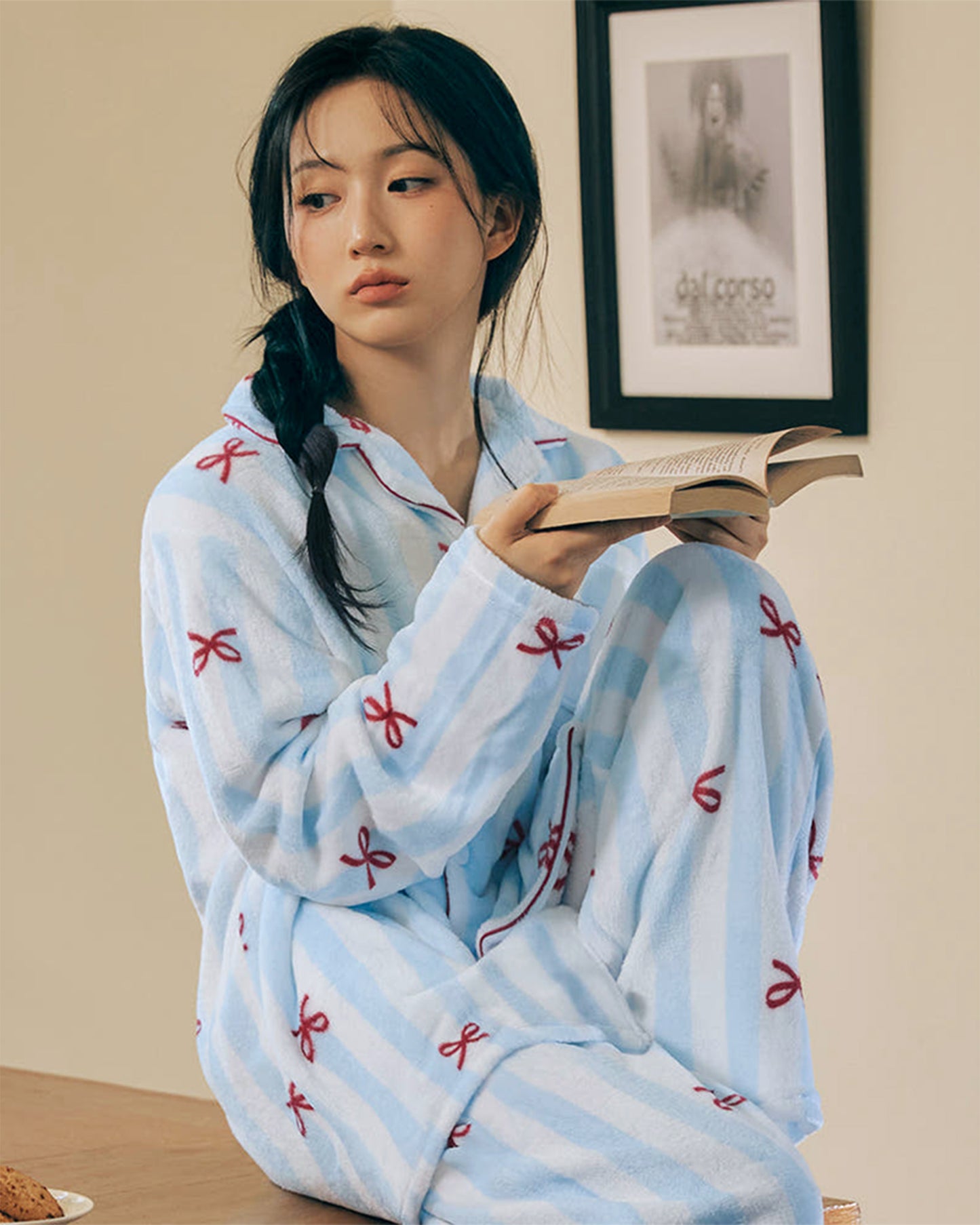 DOSSY Fluffy Bownie ロングスリーブ パジャマセット 3color（ユニセックス）