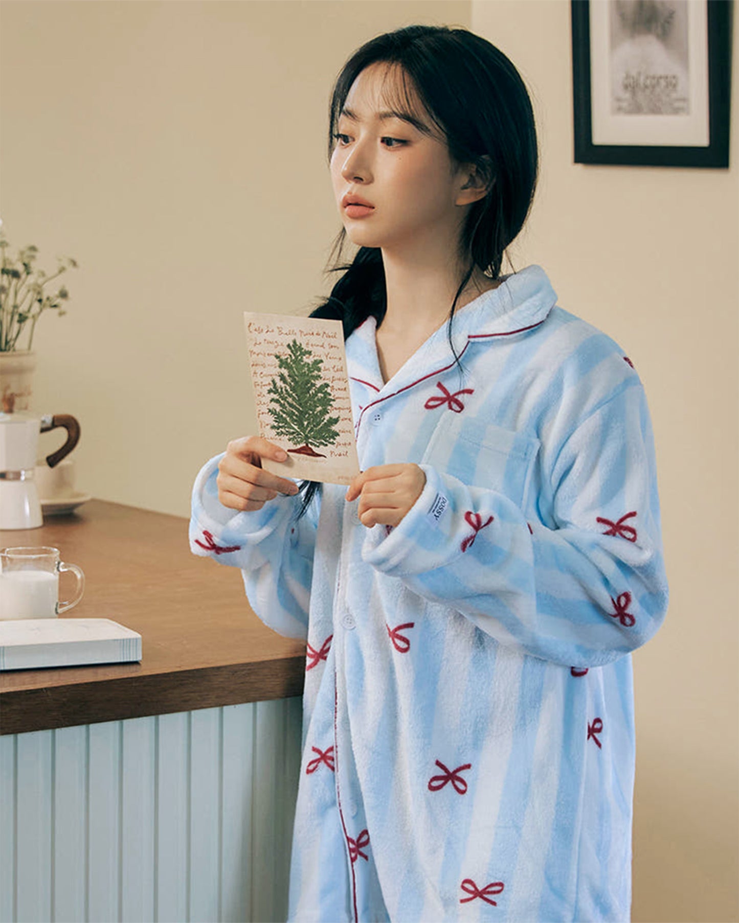 DOSSY Fluffy Bownie ロングスリーブ パジャマセット 3color（ユニセックス）