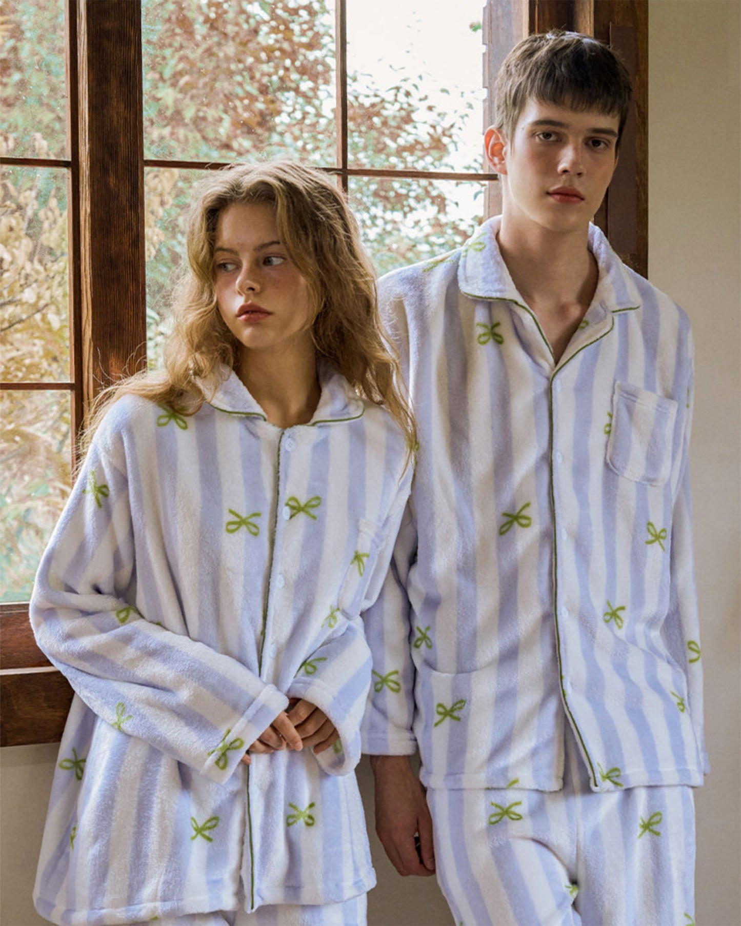 DOSSY Fluffy Bownie ロングスリーブ パジャマセット 3color（ユニセックス）