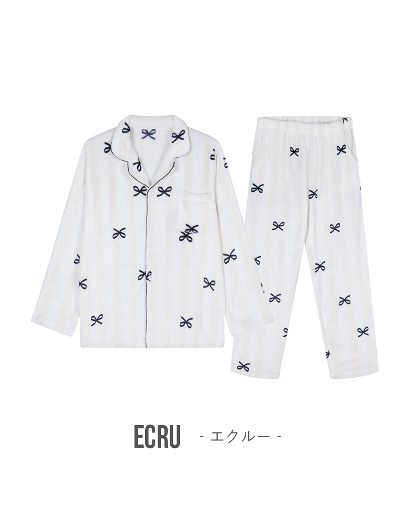 DOSSY Fluffy Bownie ロングスリーブ パジャマセット 3color（ユニセックス）