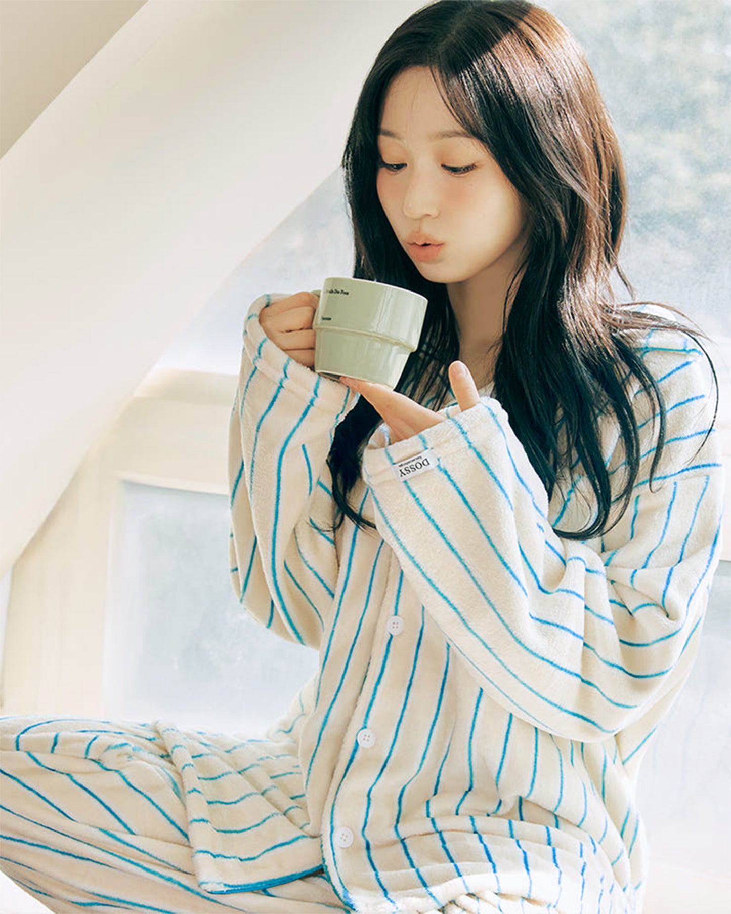 DOSSY Fluffy Creamy ロングスリーブ パジャマセット 3color（ユニセックス）