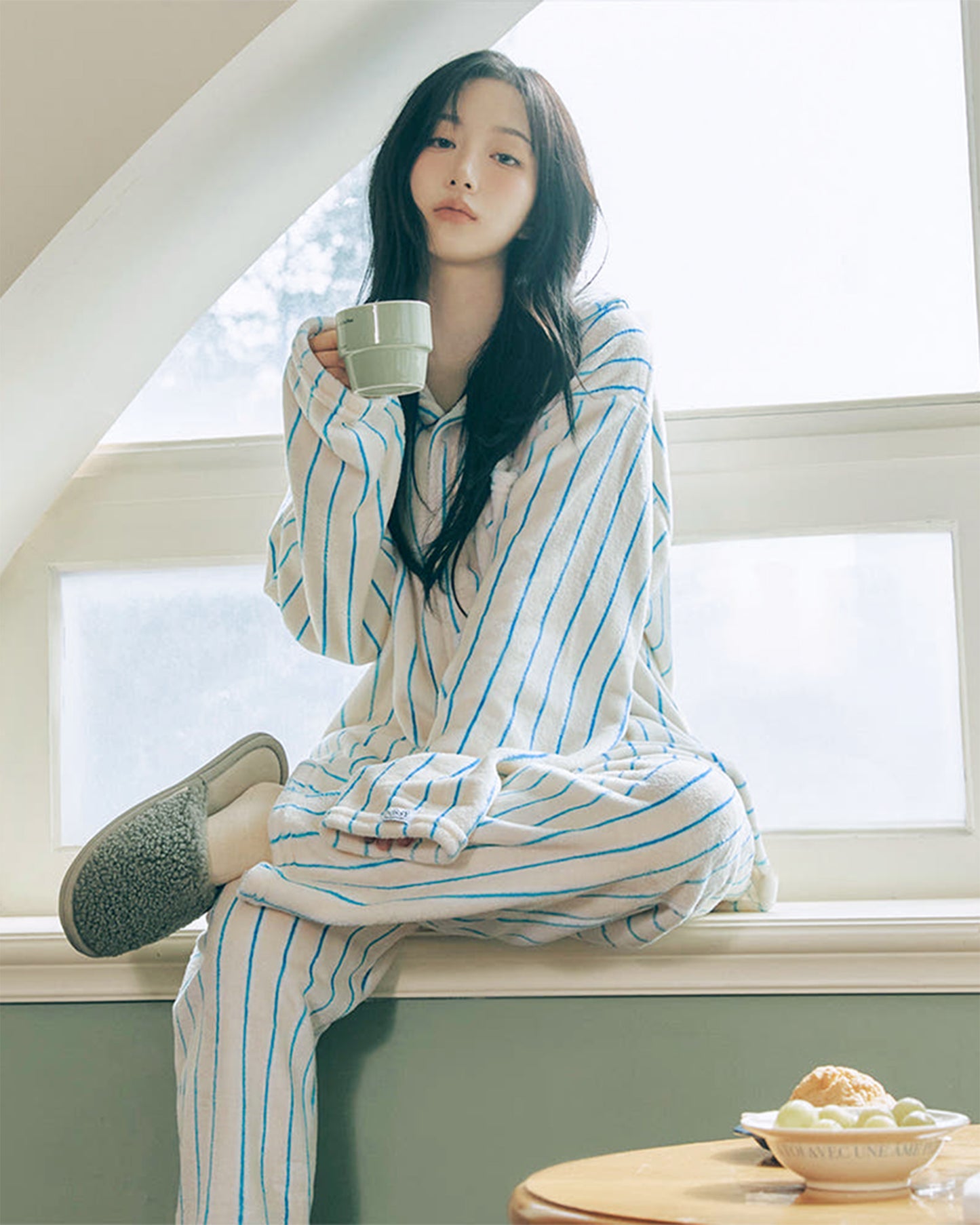 DOSSY Fluffy Creamy ロングスリーブ パジャマセット 3color（ユニセックス）