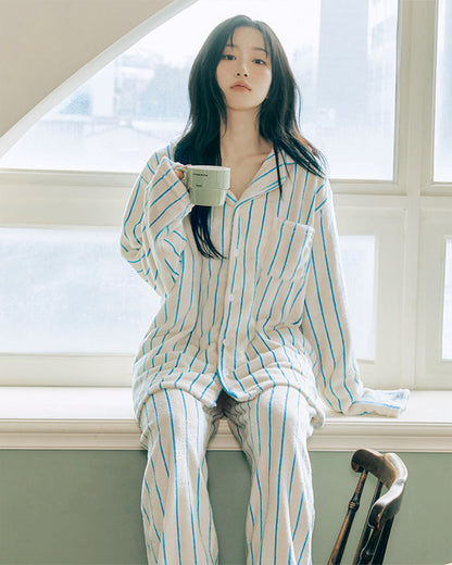 DOSSY Fluffy Creamy ロングスリーブ パジャマセット 3color（ユニセックス）