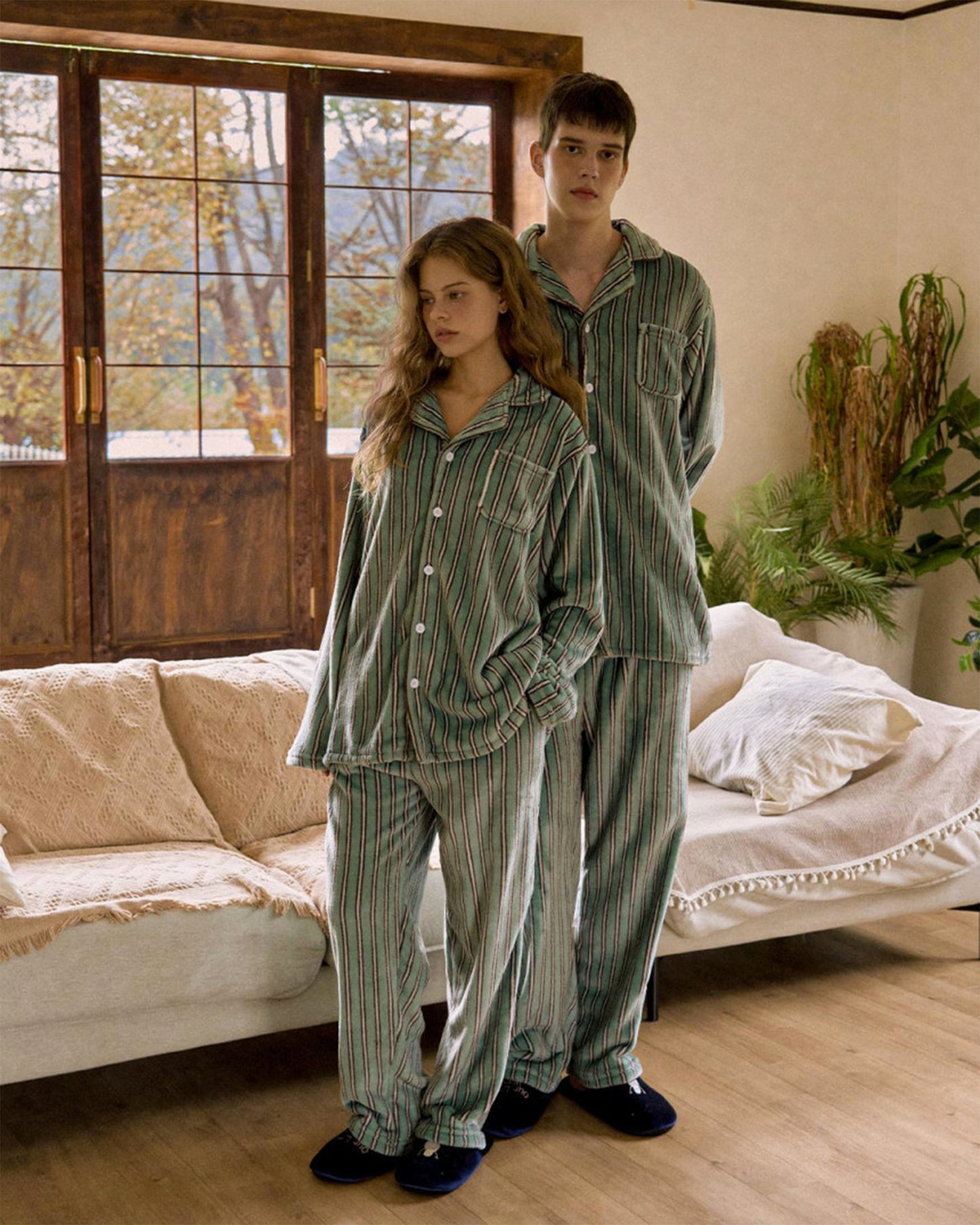 DOSSY Fluffy Creamy ロングスリーブ パジャマセット 3color（ユニセックス）