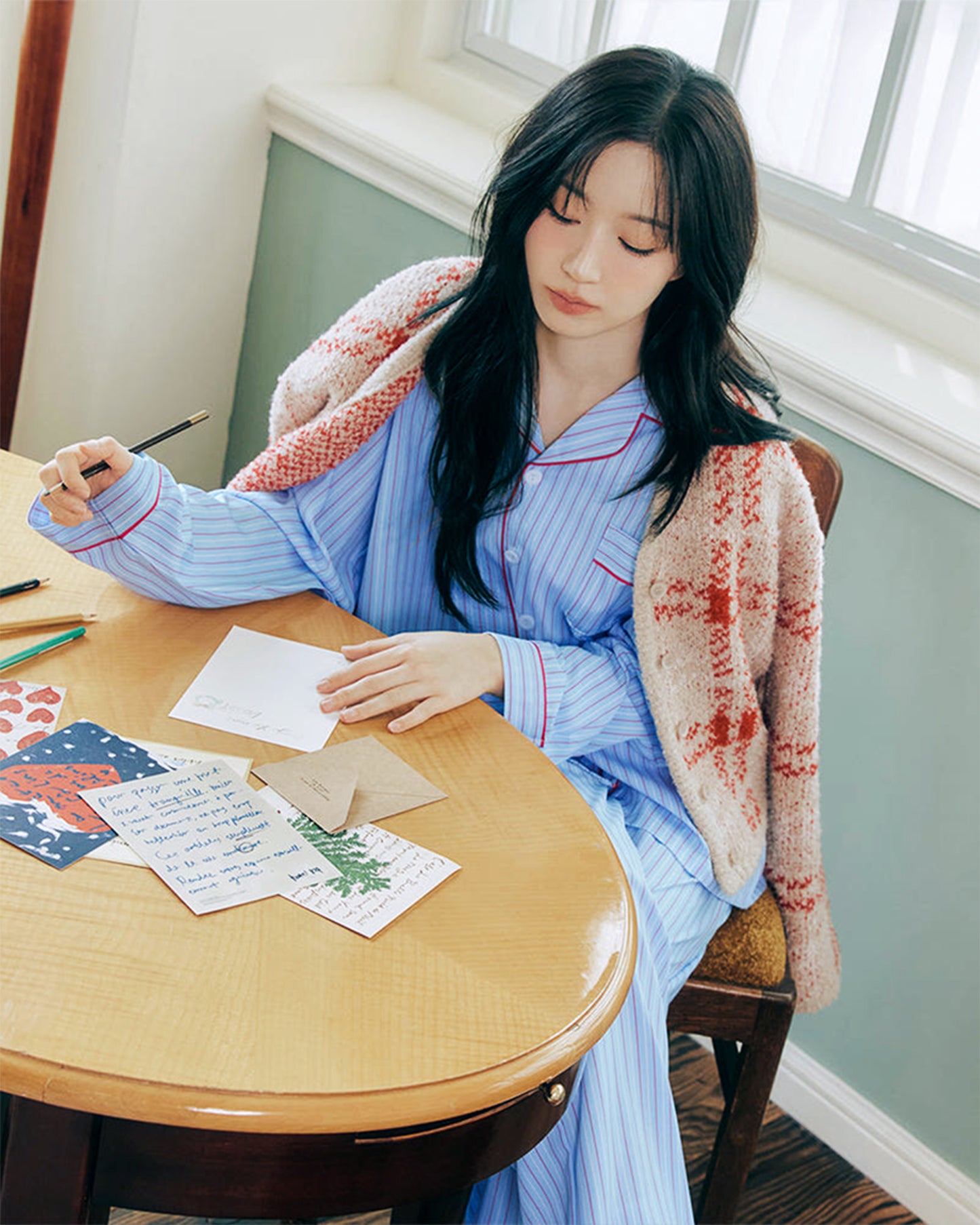 DOSSY Silkfit Chloe ロングスリーブ パジャマセット（ユニセックス）