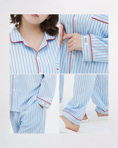 DOSSY Silkfit Chloe ロングスリーブ パジャマセット（ユニセックス）