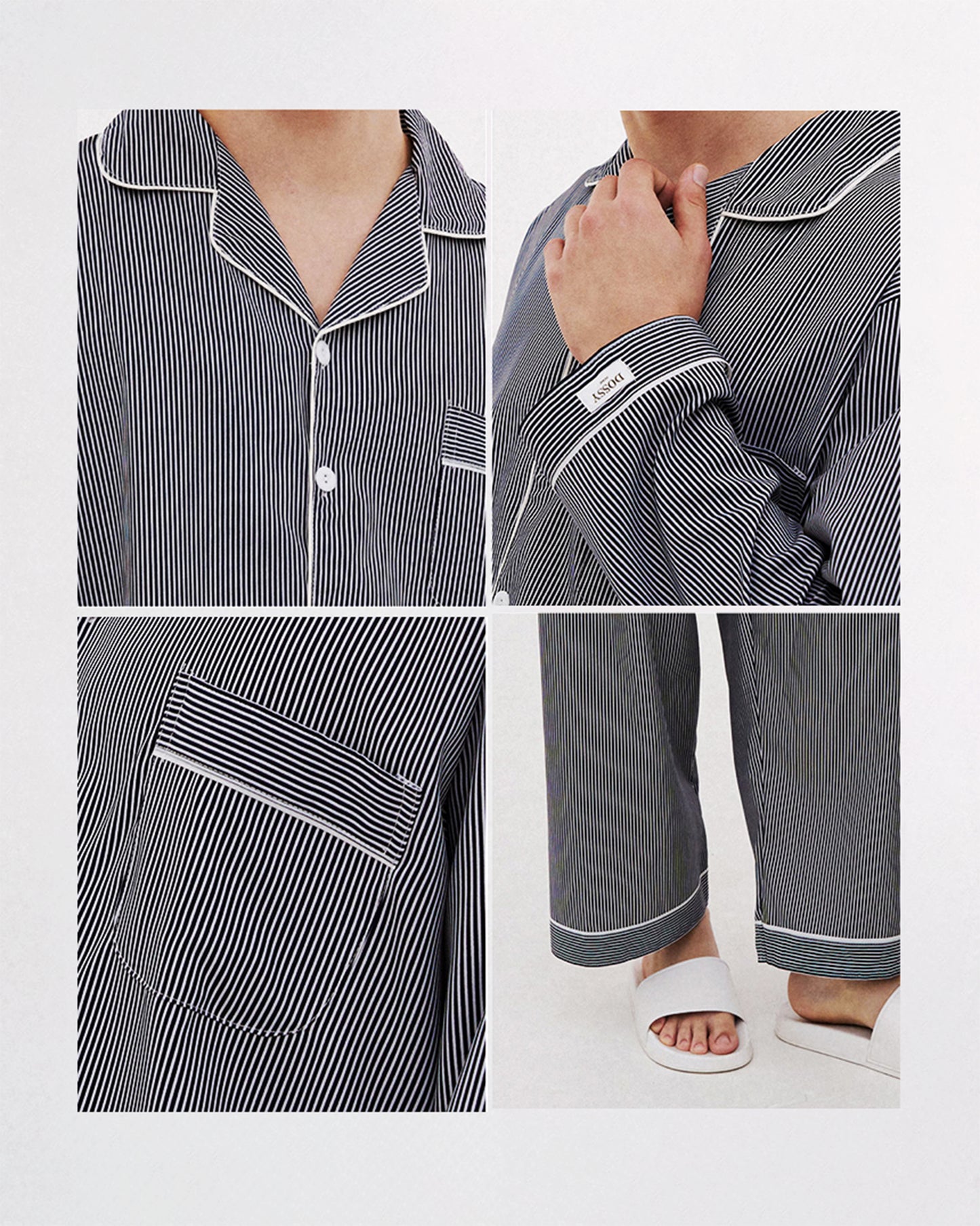 DOSSY Silkfit Clean ロングスリーブ パジャマセット 8color（ユニセックス）