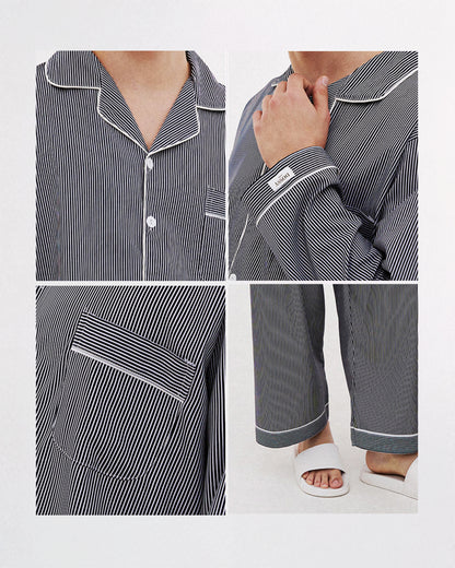 DOSSY Silkfit Clean ロングスリーブ パジャマセット 8color（ユニセックス）