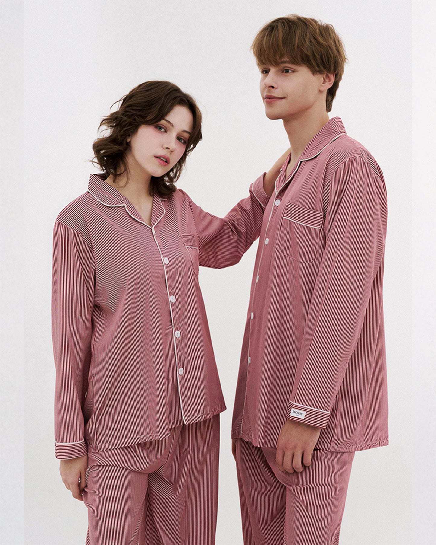 DOSSY Silkfit Clean ロングスリーブ パジャマセット 8color（ユニセックス）