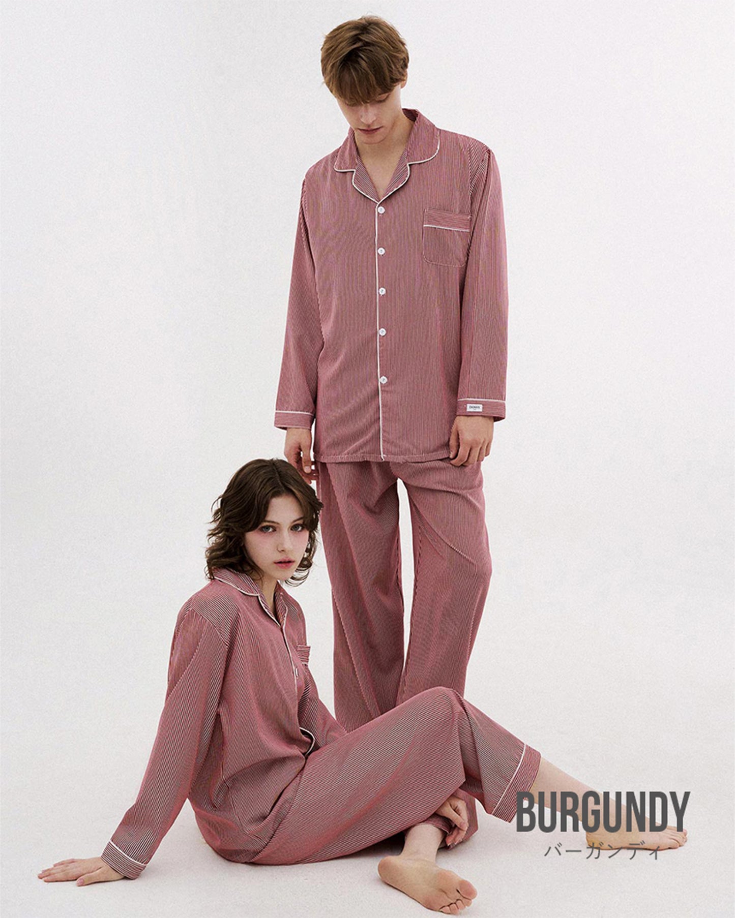 DOSSY Silkfit Clean ロングスリーブ パジャマセット 8color（ユニセックス）