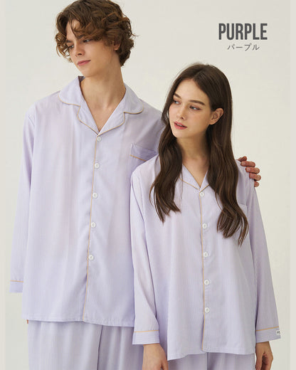 DOSSY Silkfit Clean ロングスリーブ パジャマセット 8color（ユニセックス）