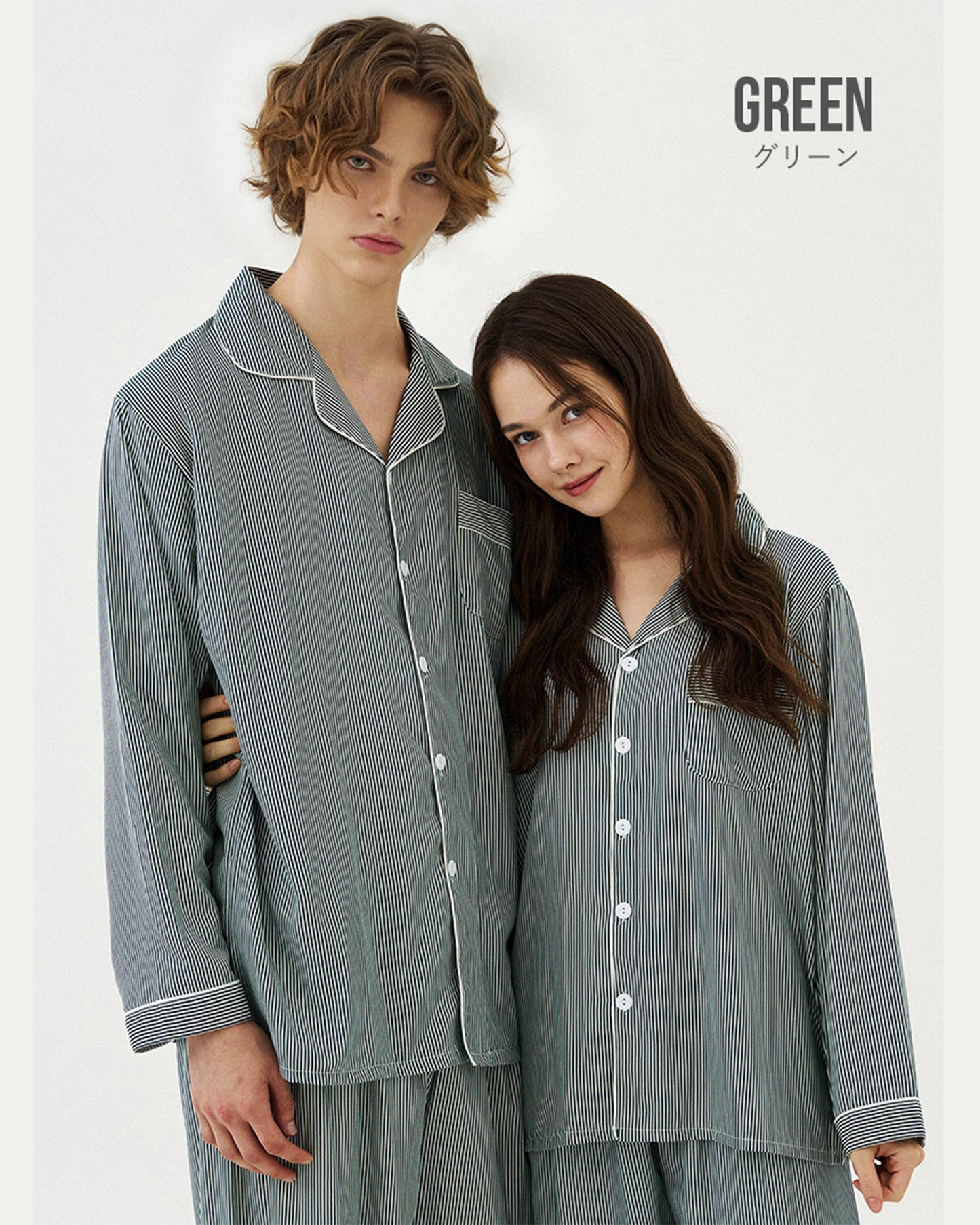 DOSSY Silkfit Clean ロングスリーブ パジャマセット 8color（ユニセックス）