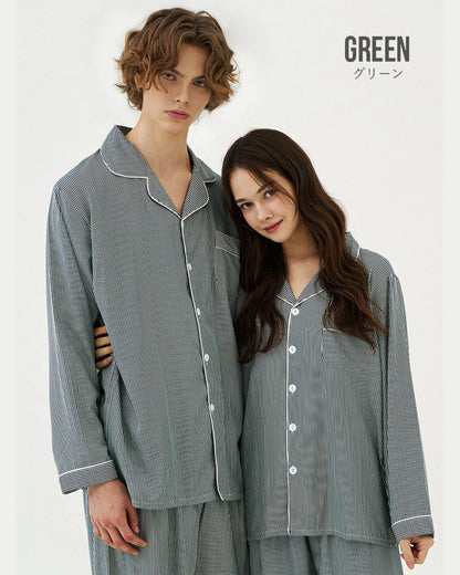 DOSSY Silkfit Clean ロングスリーブ パジャマセット 8color（ユニセックス）