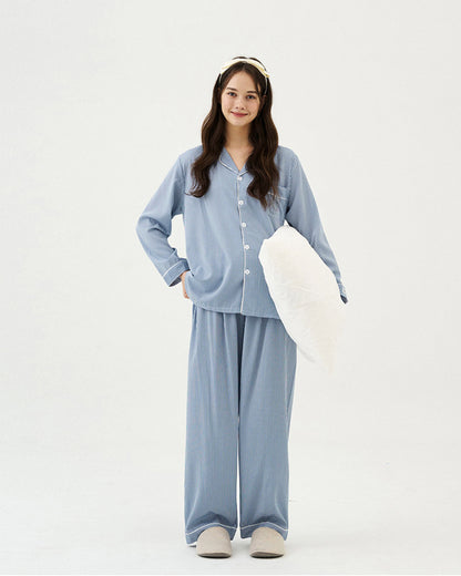 DOSSY Silkfit Clean ロングスリーブ パジャマセット 8color（ユニセックス）