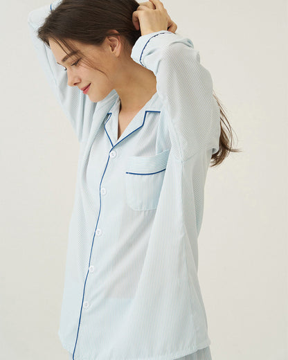 DOSSY Silkfit Clean ロングスリーブ パジャマセット 8color（ユニセックス）