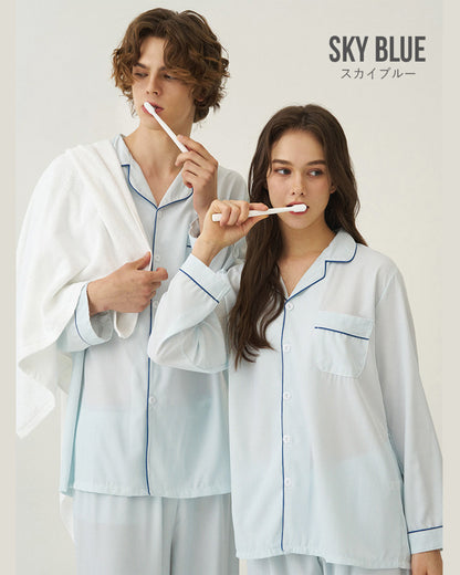 DOSSY Silkfit Clean ロングスリーブ パジャマセット 8color（ユニセックス）