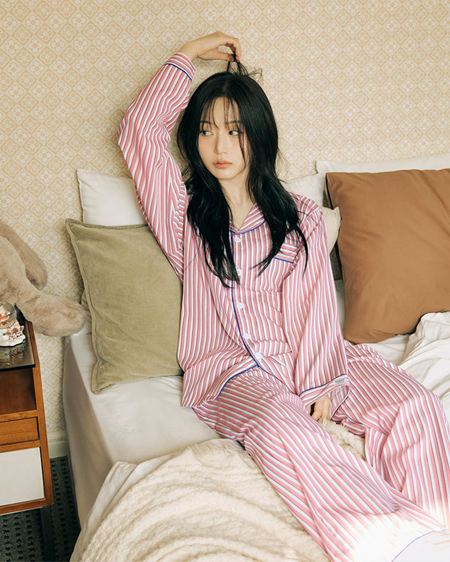 DOSSY Silkfit Peony ロングスリーブ パジャマセット（ユニセックス）