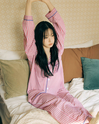 DOSSY Silkfit Peony ロングスリーブ パジャマセット（ユニセックス）