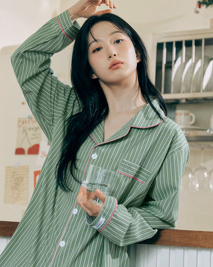 DOSSY Silkfit Wednesday ロングスリーブ パジャマセット（ユニセックス）