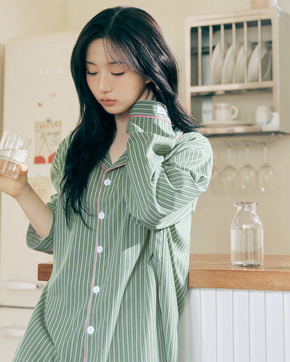 DOSSY Silkfit Wednesday ロングスリーブ パジャマセット（ユニセックス）