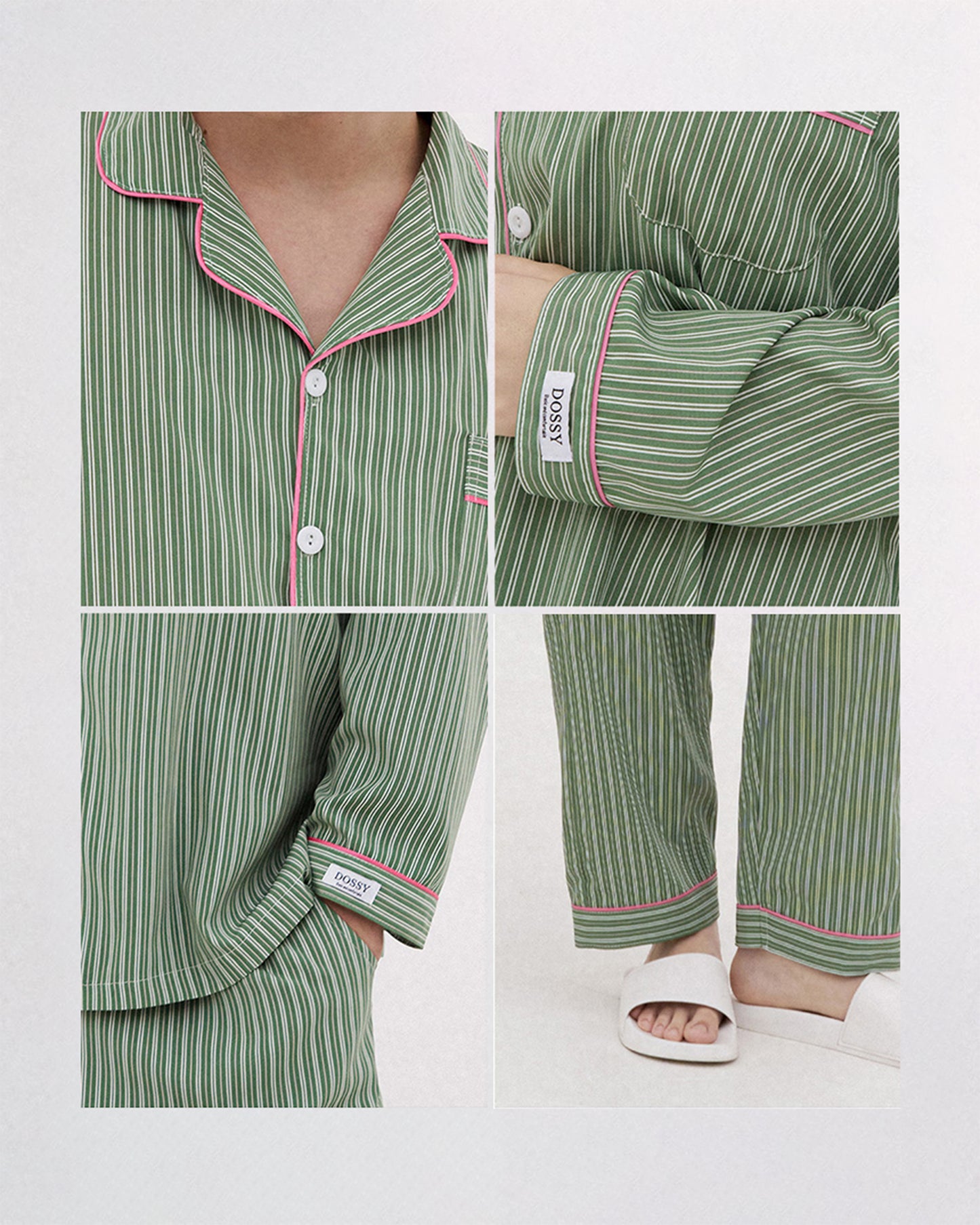 DOSSY Silkfit Wednesday ロングスリーブ パジャマセット（ユニセックス）