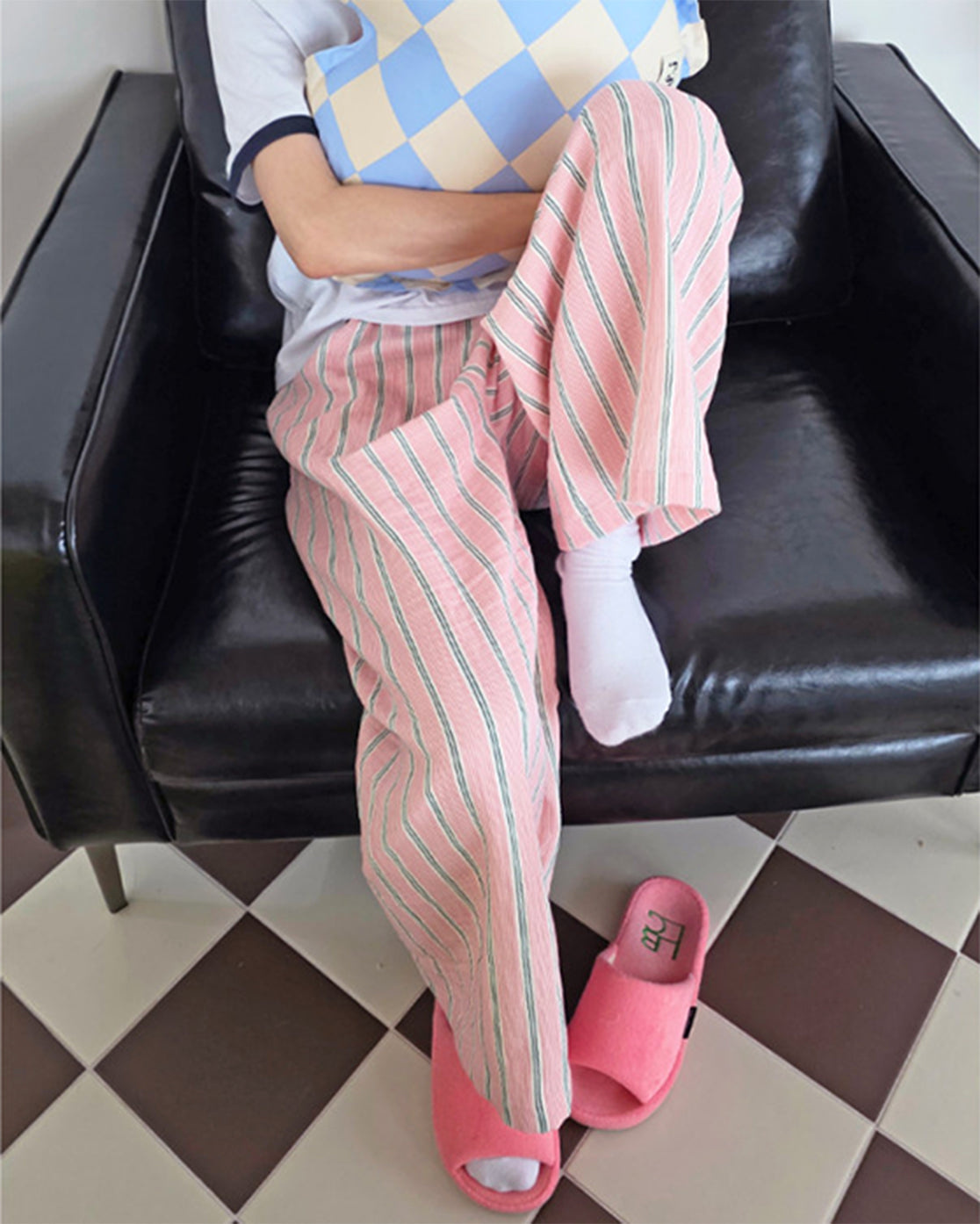 LEAF_J 3Layer Gauze ストライプ スリープパンツ