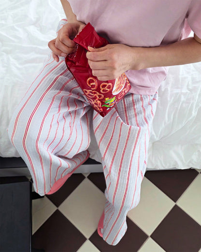 LEAF_J 3Layer Gauze ストライプ スリープパンツ