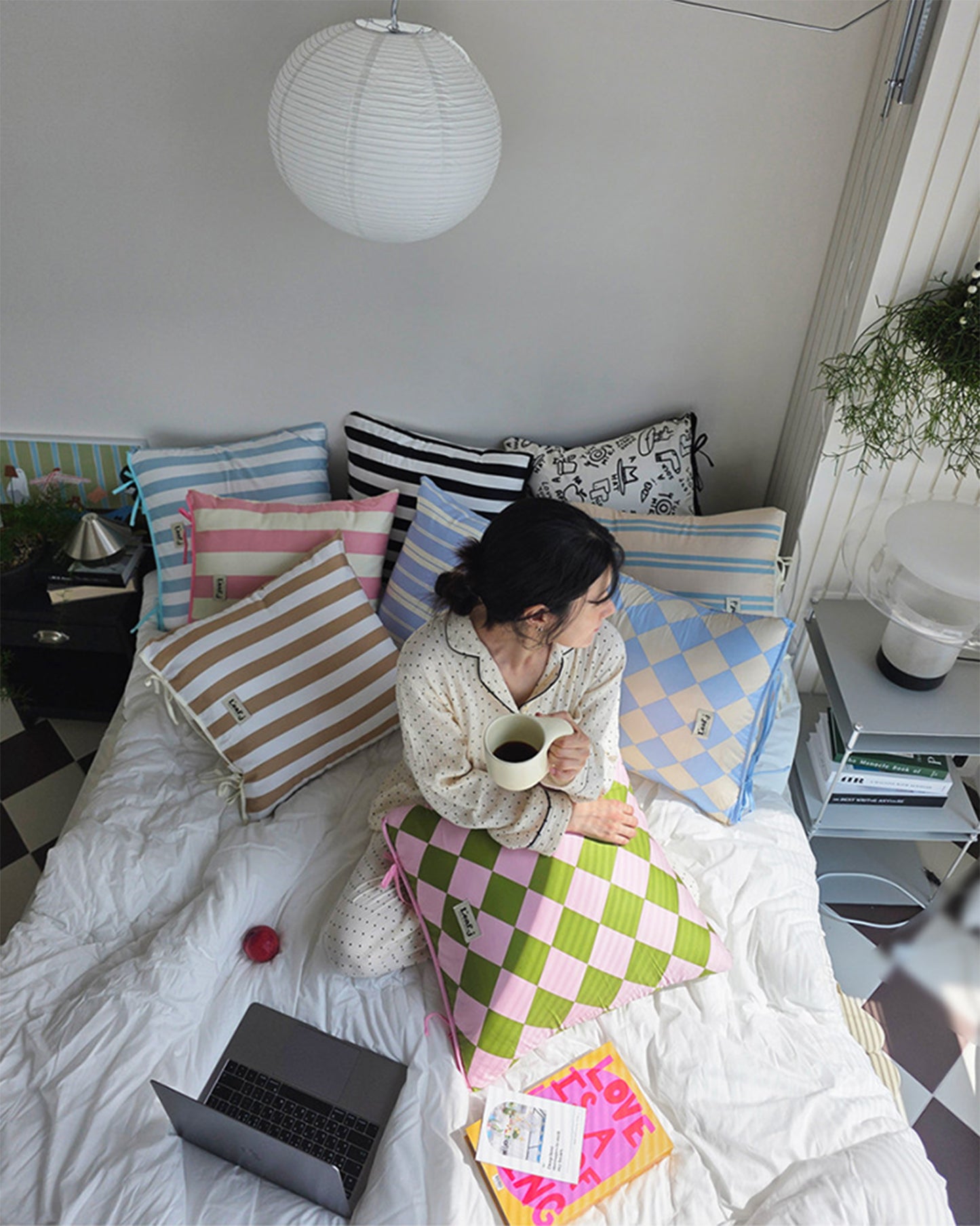 LEAF_J Cotton 100% スクエアクッションカバー