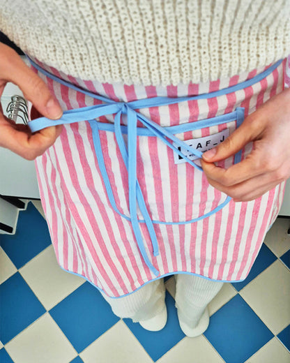 LEAF_J Cotton 100% ストライプ・ハーフエプロン 4color