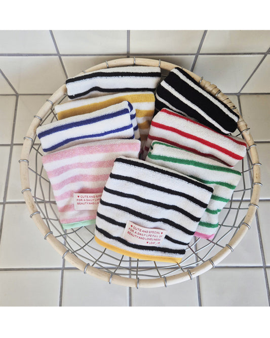 LEAF_J Daily Color ストライプ ハンドタオル（コットン・吸水速乾）