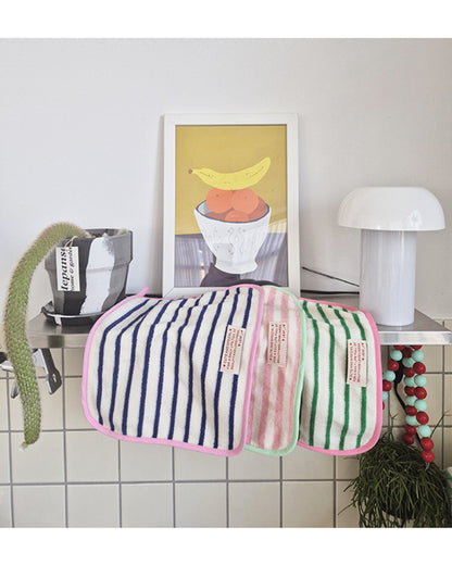 LEAF_J Daily Color ストライプ ハンドタオル（コットン・吸水速乾）