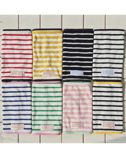 LEAF_J Daily Color ストライプ ハンドタオル（コットン・吸水速乾）