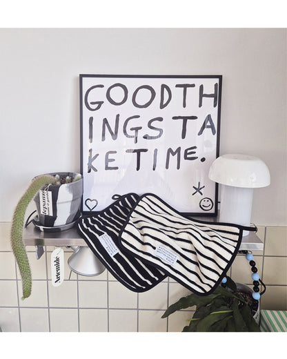 LEAF_J Daily Color ストライプ ハンドタオル（コットン・吸水速乾）