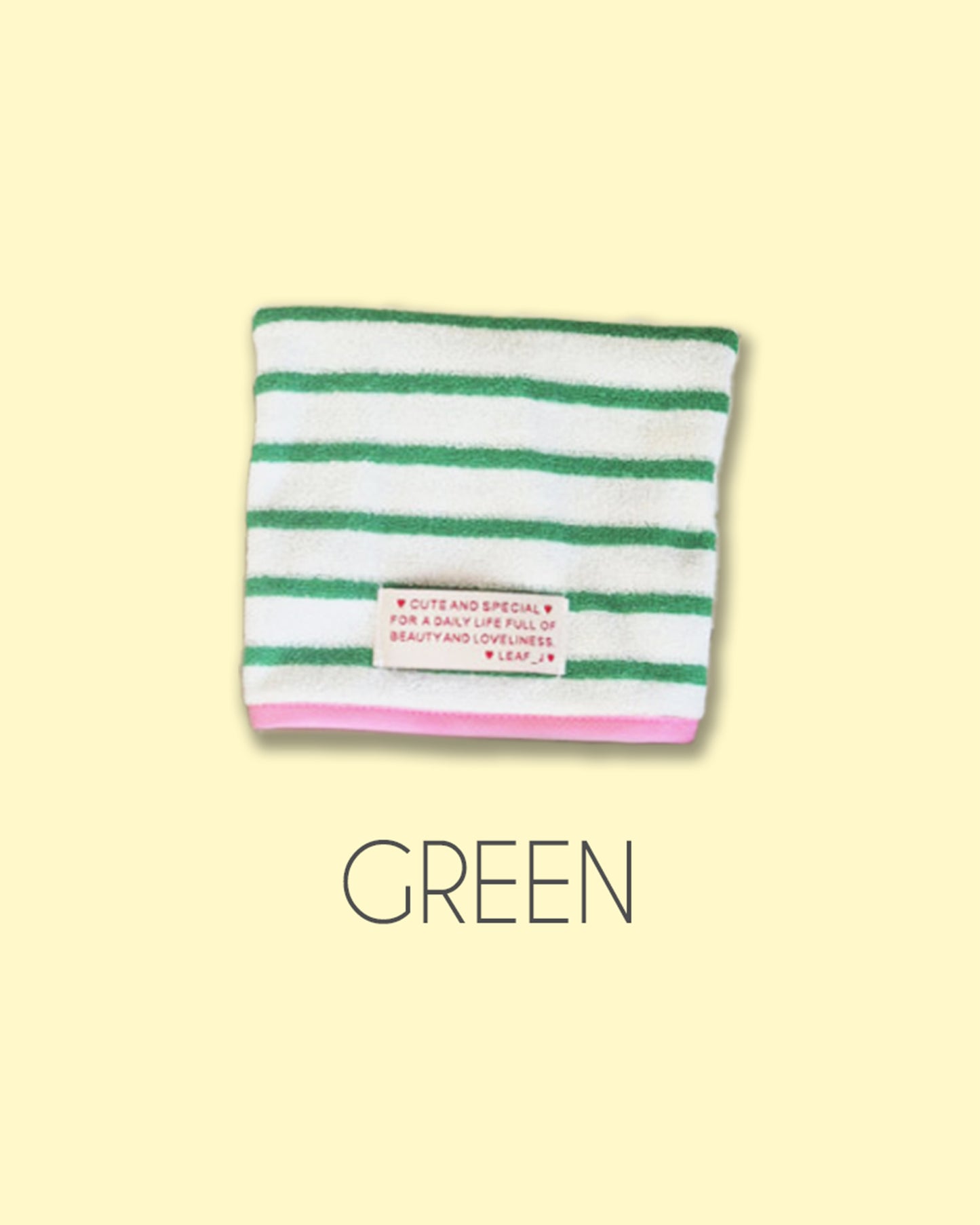 LEAF_J Daily Color ストライプ ハンドタオル（コットン・吸水速乾）