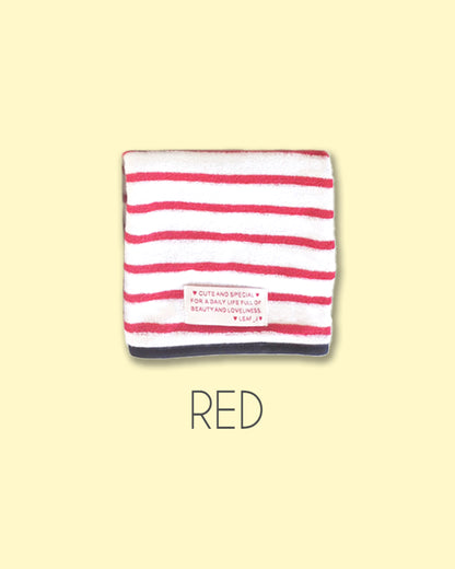 LEAF_J Daily Color ストライプ ハンドタオル（コットン・吸水速乾）