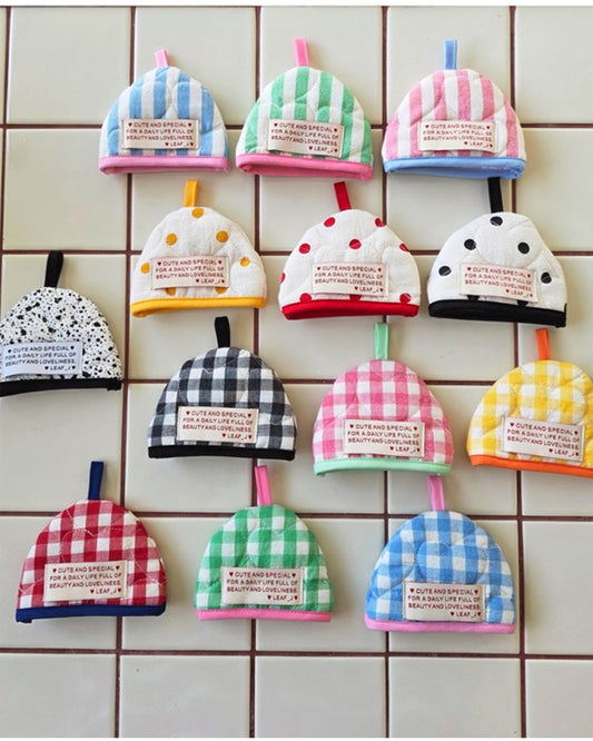 LEAF_J Heart Quilting ハーフムーン 鍋つかみ（ストライプ／チェック／ドット）