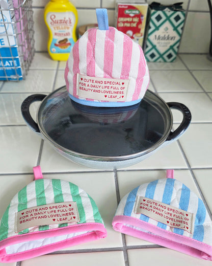 LEAF_J Heart Quilting ハーフムーン 鍋つかみ（ストライプ／チェック／ドット）