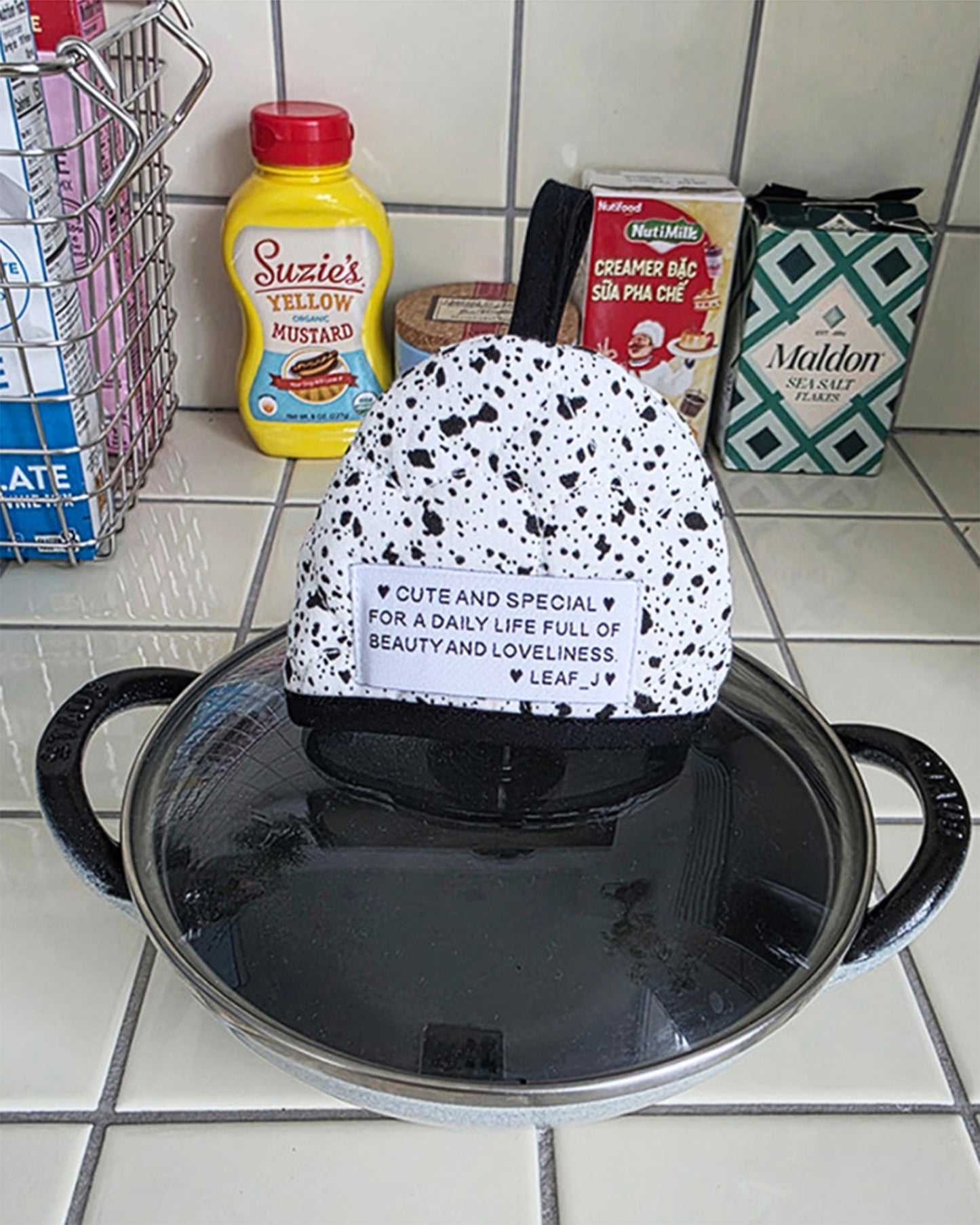 LEAF_J Heart Quilting ハーフムーン 鍋つかみ（ストライプ／チェック／ドット）